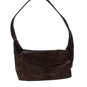 Lana Marks brown snakeskin leather vintage shoulder mini bag